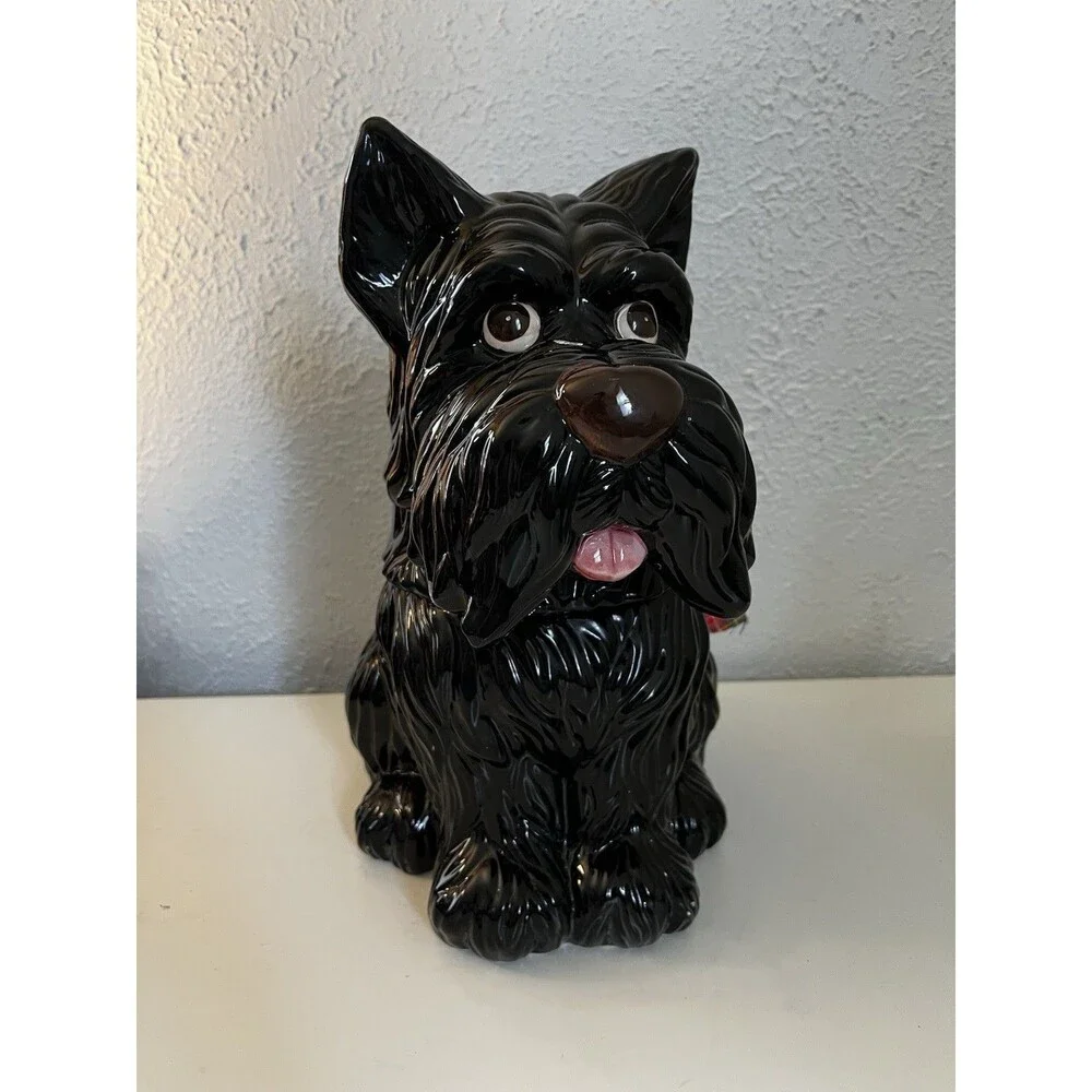 Vintage Black Scottish Terrier Ceramic Cookie Jar